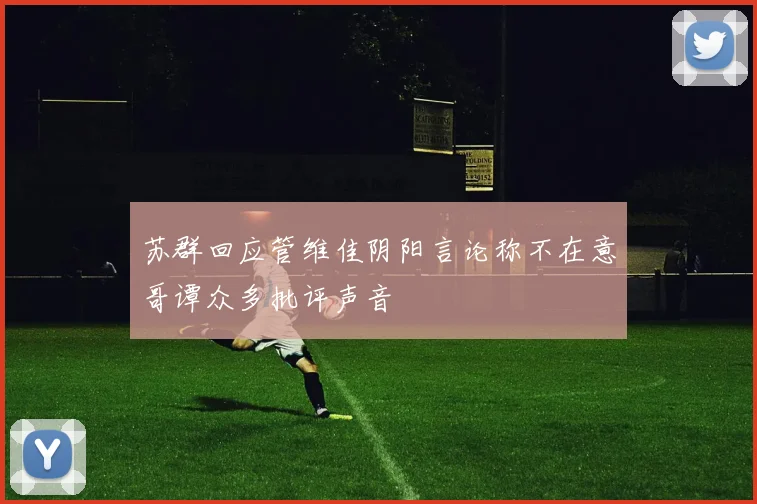 苏群回应管维佳阴阳言论称不在意哥谭众多批评声音